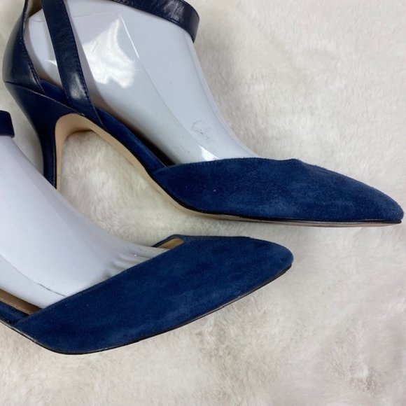 Marc Fisher "MFHIEN" Blue Suede Stiletto Ankle Strap Heels,‎ size 9 - Picture 6 of 11